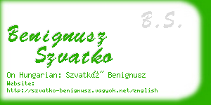 benignusz szvatko business card
